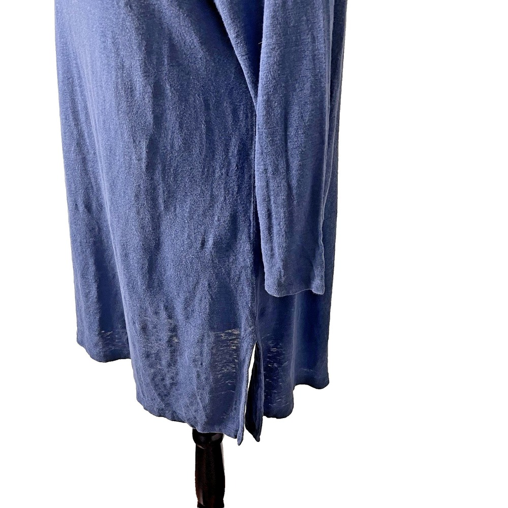 Eileen Fisher Organic Linen Tunic Top Women's M Blue Boat Neck‎ Lagenlook - Picture 4 of 6
